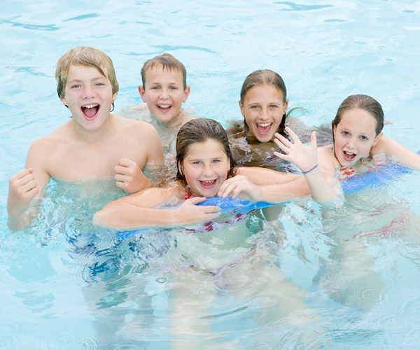 kids in a pool