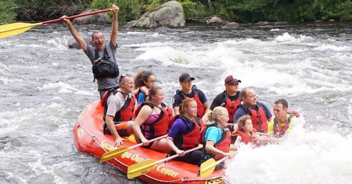 whitewater rafting group
